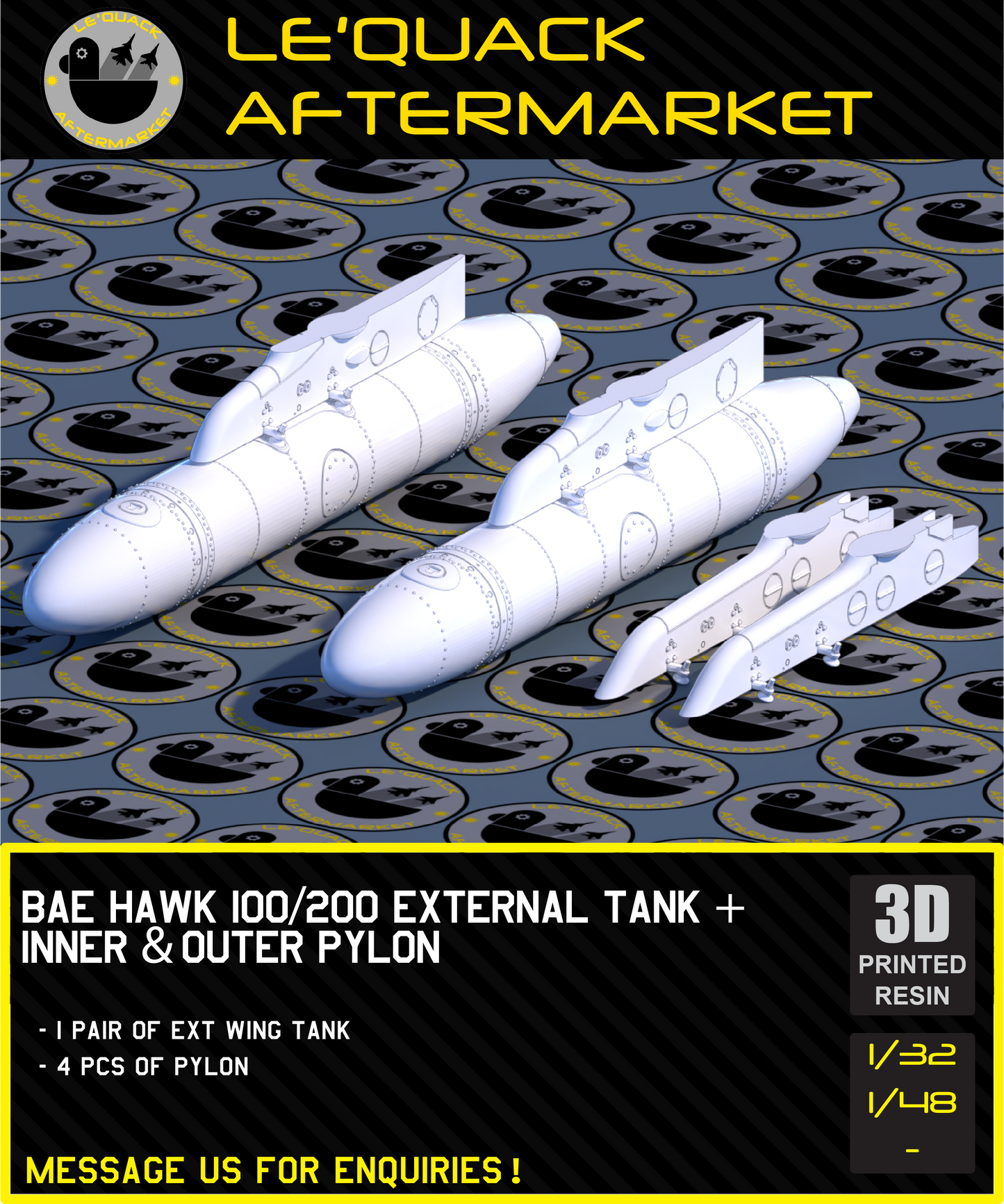 BAE HAWK 100/200 EXTERNAL TANK + INNER & OUTER PYLONS Scale Model