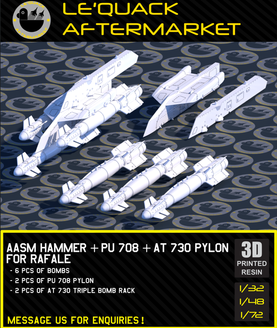 AASM-250 "HAMMER" + PU 708 + AT730 PYLON FOR RAFALE Scale Model