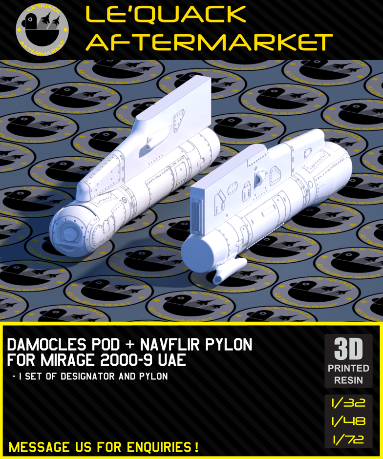 DAMOCLES POD + NAVFLIR PYLON FOR MIRAGE 2000-9 UAE Scale Model