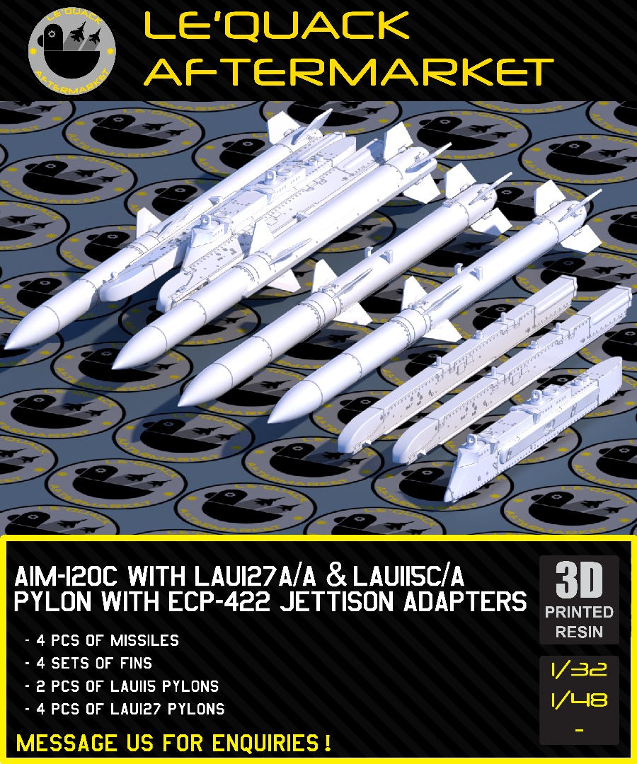 AIM-120C WITH LAU127A/A & LAU115A/A PYLON or LAU115C/A with ECP-422 JETTISON ADAPTER PYLON FOR F/A-18C/D