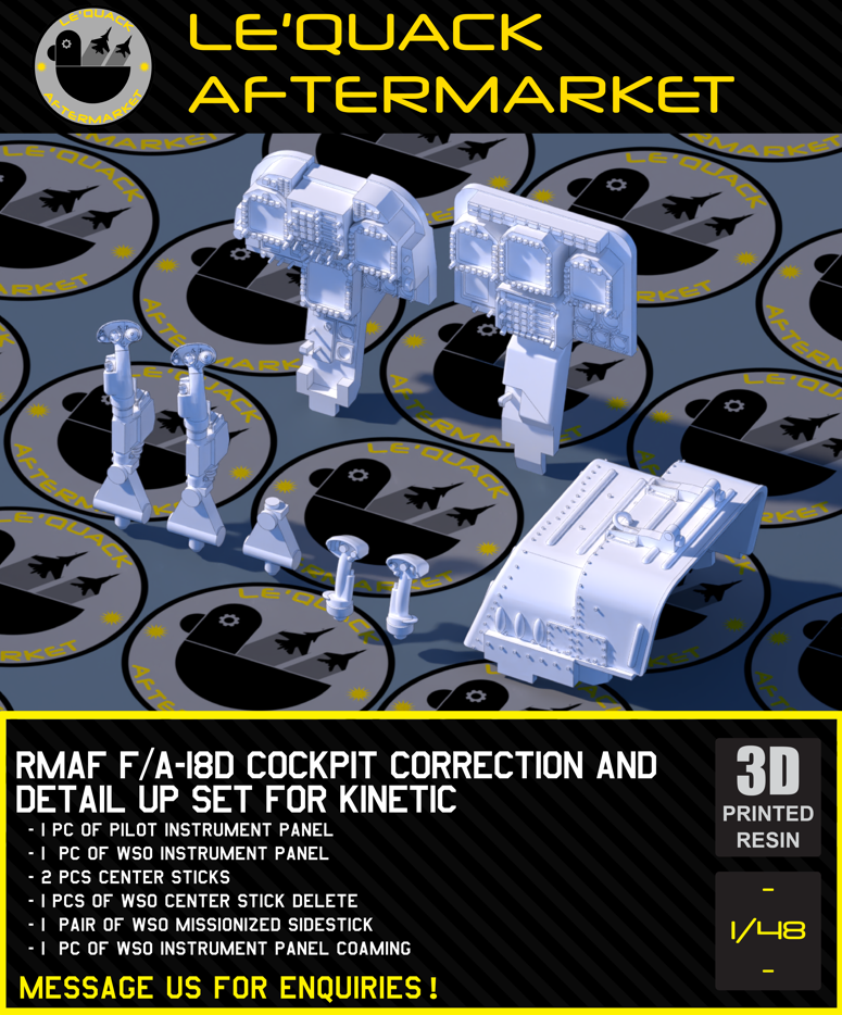 1/48 F/A-18D Cockpit Correction and Detail-Up Set for Kinetic