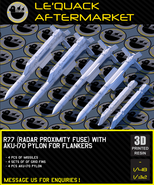 R-77 (RADAR PROXIMITY FUSE) + AKU-170 PYLON FOR FLANKER SERIES Scale Model